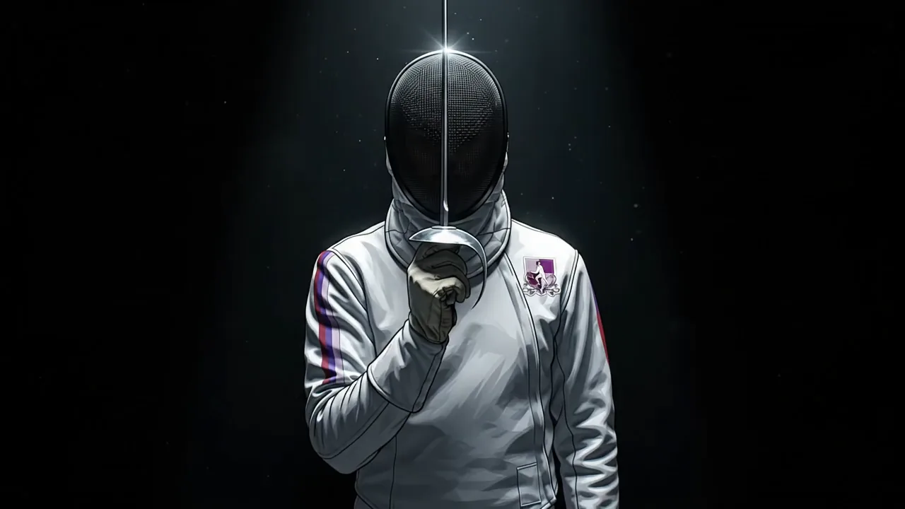Alpatik fencer saluting with his foil